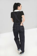Load image into Gallery viewer, HELL BUNNY- DENIM OVERALLS BLACK OR DARK BLUE
