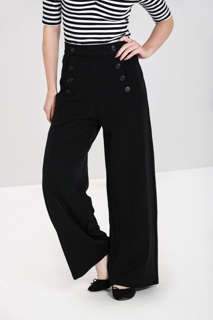 HELL BUNNY- SWING TROUSERS BLACK