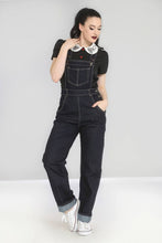 Load image into Gallery viewer, HELL BUNNY- DENIM OVERALLS BLACK OR DARK BLUE
