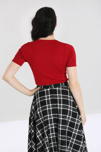 HELL BUNNY- HEART KNIT TOP BLACK OR RED