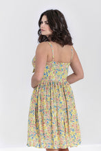 Load image into Gallery viewer, HELL BUNNY- YELLOW FLORAL SPAGHETTI STRAP DRESS
