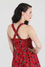 Load image into Gallery viewer, HELL BUNNY- RED CHERRY PRINT DRESS
