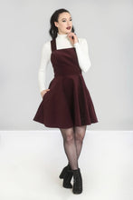 Load image into Gallery viewer, HELL BUNNY- PINAFORE DRESS BLACK OR WINE
