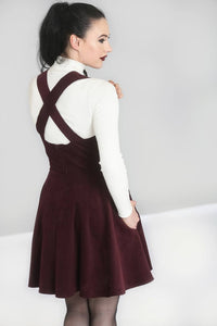 HELL BUNNY- PINAFORE DRESS BLACK OR WINE