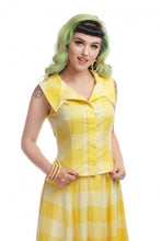Load image into Gallery viewer, FINAL SALE COLLECTIF- YELLOW SUN CHECK TOP
