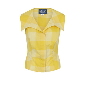 FINAL SALE COLLECTIF- YELLOW SUN CHECK TOP