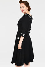 Load image into Gallery viewer, VOODOO VIXEN- BLACK HERRINGBONE DRESS
