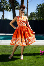Load image into Gallery viewer, FINAL SALE OBLONG BOX- BLOCK DRESS IN TURQ AND ORANGE
