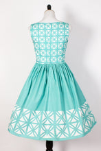 Load image into Gallery viewer, FINAL SALE OBLONG BOX- BLOCK DRESS IN TURQ AND ORANGE

