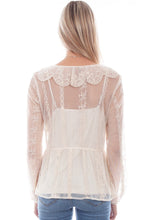 Load image into Gallery viewer, FINAL SALE SCULLY- SHEER IVORY BLOUSE
