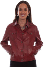 Load image into Gallery viewer, SCULLY- LAMBSKIN RED JACKET
