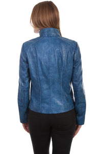 SCULLY- LAMBSKIN DENIM BLUE JACKET