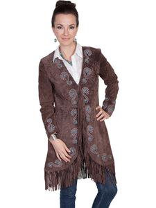 SCULLY- SUEDE FRINGE COAT BLACK OR BROWN