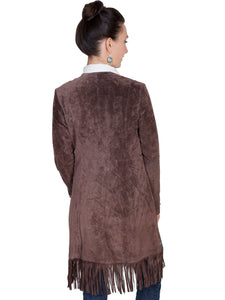 SCULLY- SUEDE FRINGE COAT BLACK OR BROWN