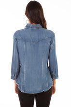Load image into Gallery viewer, SCULLY- DENIM FRINGE SHIRT
