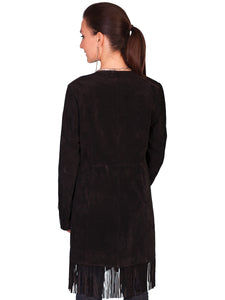 SCULLY- SUEDE FRINGE COAT BLACK OR BROWN