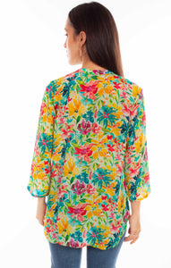 SCULLY- BRIGHT FLORAL PRINT BLOUSE