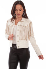 Load image into Gallery viewer, SCULLY- EMBROIDERED FRINGE JEAN JACKET
