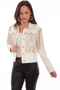 SCULLY- EMBROIDERED FRINGE JEAN JACKET