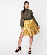 Load image into Gallery viewer, SMAK PARLOUR- GOLD LAME SKIRT
