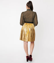 Load image into Gallery viewer, SMAK PARLOUR- GOLD LAME SKIRT
