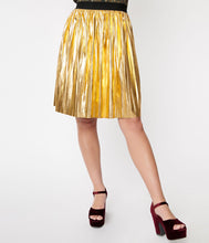 Load image into Gallery viewer, FINAL SALE SMAK PARLOUR- GOLD LAME SKIRT
