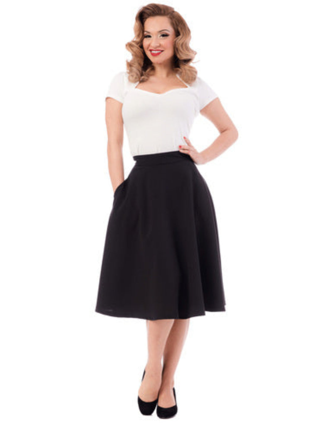 STEADY- HI WAIST CIRCLE SKIRT ASST COLORS