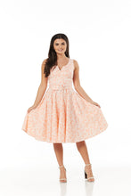 Load image into Gallery viewer, TIMELESS- PASTEL PEACH FLORAL DRESS
