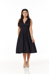 TIMELESS- DEEP V-NECK BLACK OR RED DRESS