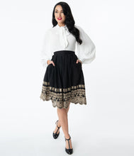 Load image into Gallery viewer, FINAL SALE UNIQUE VINTAGE- GOLD BORDER SKIRT
