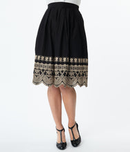 Load image into Gallery viewer, FINAL SALE UNIQUE VINTAGE- GOLD BORDER SKIRT
