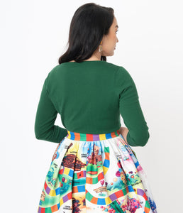FINAL SALE UNIQUE VINTAGE- RED OR KELLY GREEN CARDIGAN