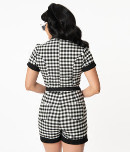 UNIQUE VINTAGE- GINGHAM ROMPER