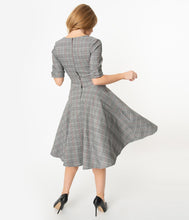 Load image into Gallery viewer, UNIQUE VINTAGE- GLEN CHECK SWING DRESS
