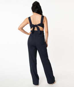 UNIQUE VINTAGE- NAVY JUMPSUIT