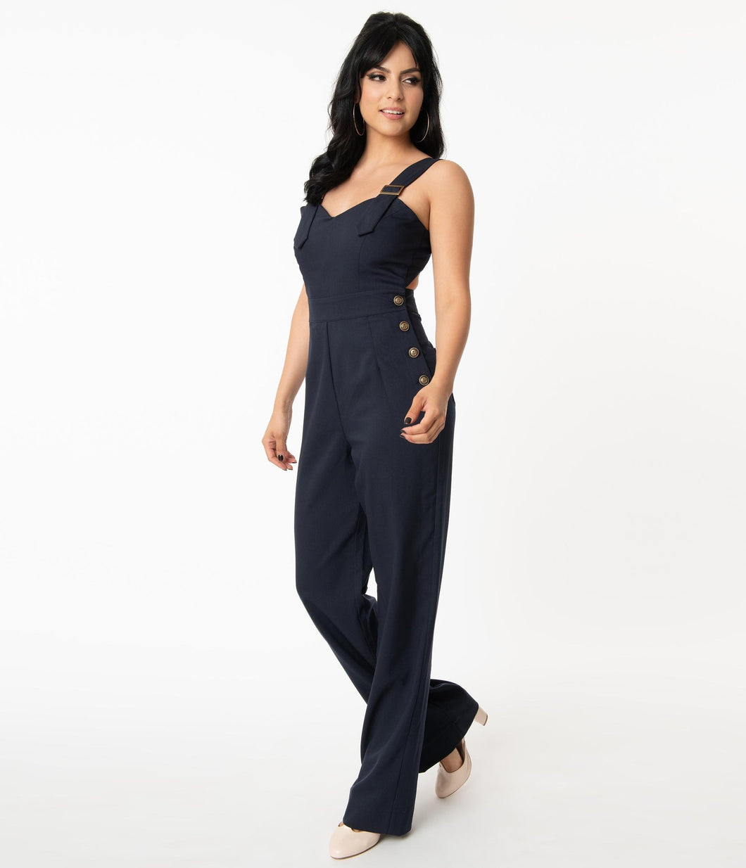 UNIQUE VINTAGE- NAVY JUMPSUIT