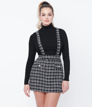 Load image into Gallery viewer, UNIQUE VINTAGE- BLACK AND WHITE PLAID MINI SKIRT
