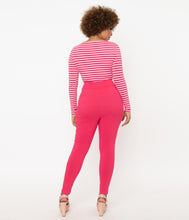 Load image into Gallery viewer, FINAL SALE UNIQUE VINTAGE- HOT PINK CIGARETTE PANT
