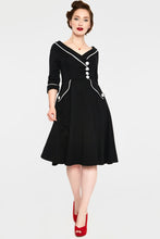 Load image into Gallery viewer, VOODOO VIXEN- BLACK HERRINGBONE DRESS
