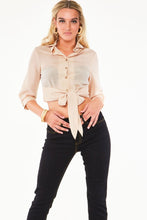 Load image into Gallery viewer, VOODOO VIXEN- CROPPED TIE BLOUSE
