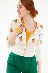 VOODOO VIXEN- ORANGE PRINT CARDIGAN