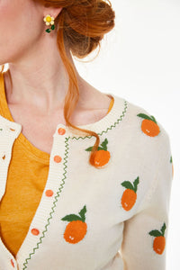 VOODOO VIXEN- ORANGE PRINT CARDIGAN
