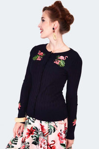 VOODOO VIXEN- FLAMINGO TEXTURED CARDIGAN