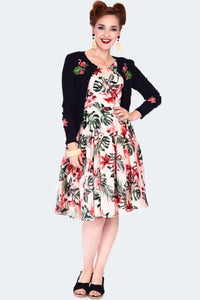 FINAL SALE VOODOO VIXEN- FLAMINGO TEXTURED CARDIGAN