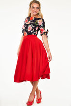 Load image into Gallery viewer, FINAL SALE VOODOO VIXEN- FLORAL SPLIT SLEEVE TOP
