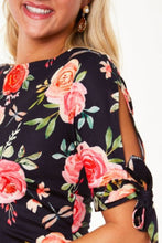 Load image into Gallery viewer, FINAL SALE VOODOO VIXEN- FLORAL SPLIT SLEEVE TOP
