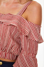 Load image into Gallery viewer, FINAL SALE VOODOO VIXEN- RED GINGHAM CROP TOP
