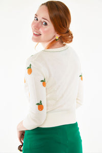 VOODOO VIXEN- ORANGE PRINT CARDIGAN
