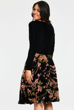 Load image into Gallery viewer, FINAL SALE VOODOO VIXEN- VELVET AND FLORAL DRESS
