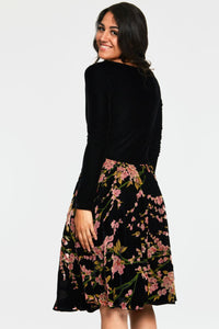 FINAL SALE VOODOO VIXEN- VELVET AND FLORAL DRESS